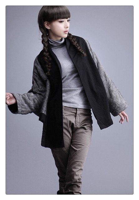 DEMONSTYLE New arrival lady's coat,women's bat-wing sleeve coat