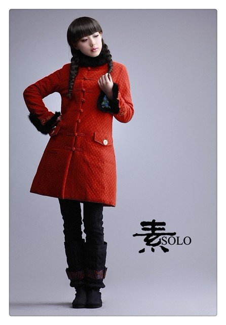 DEMONSTYLE New arrival lady's coat,women's embroidered coat