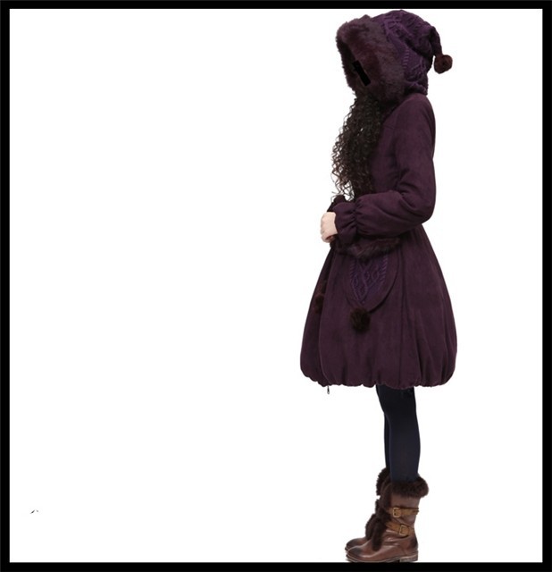 DEMONSTYLE  New arrival women's long design purple down coat ,lady's overcoat MA10621D original design