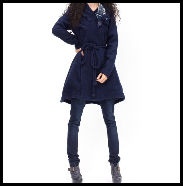 DEMONSTYLE  New arrival women's wool coat ,lady's overcoat FA10420D