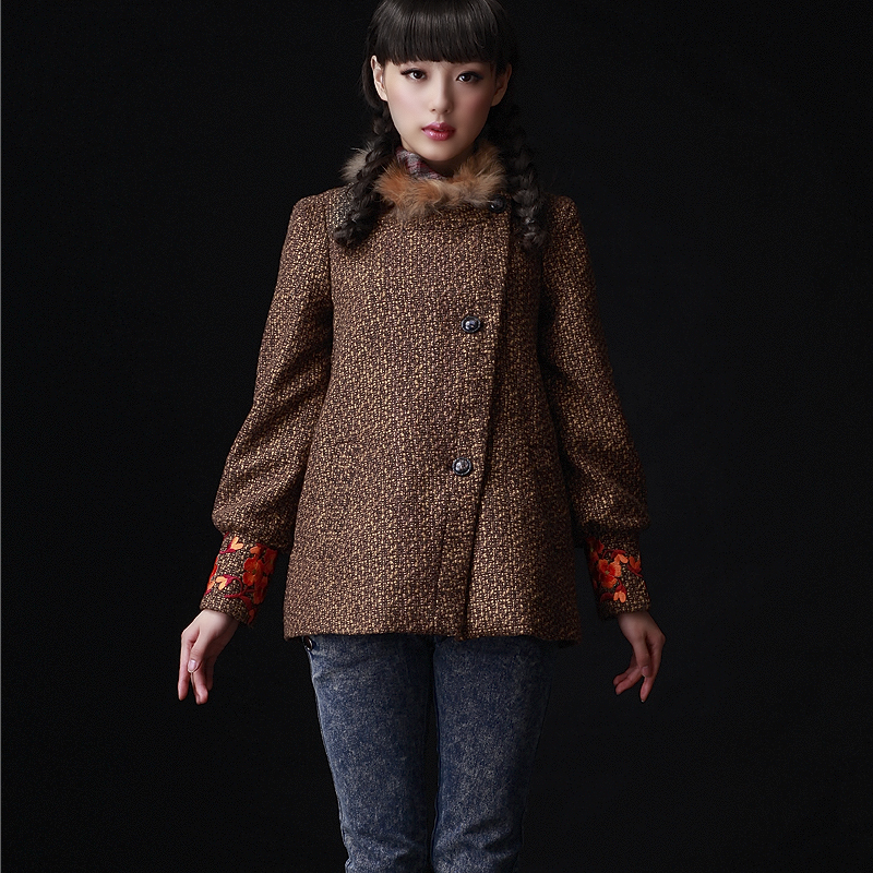 DEMONSTYLE Original design women's 2012 woolen overcoat slim outerwear,women's jacket