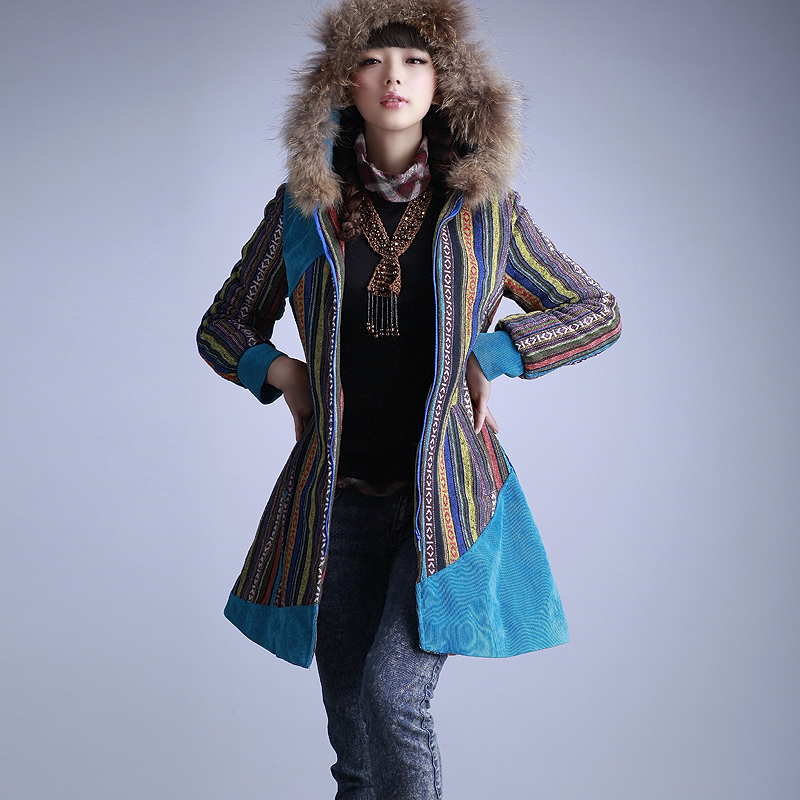 DEMONSTYLE original design women's clothings  women's winter outerwear plus size  long wadded jacket snow wear