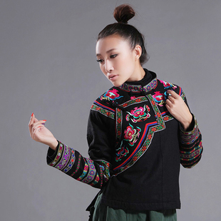 DEMONSTYLE original design women's embroidered wadded jacket outerwear vintage coat