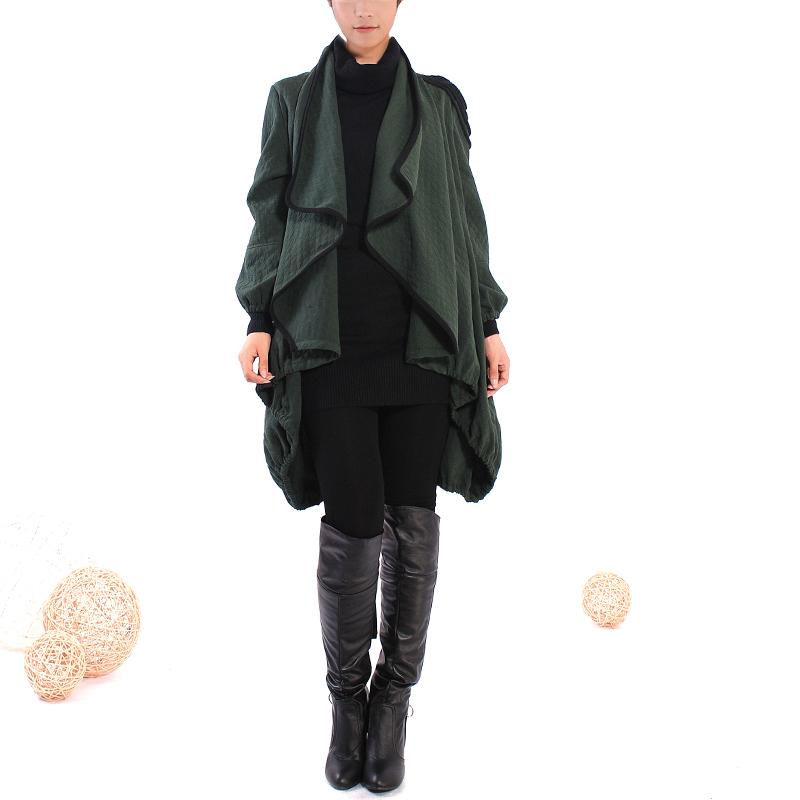 Demonstyle  plus size spring and autumn dark green elegant outerwear ycs528