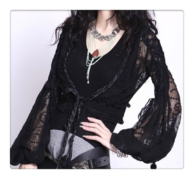 DEMONSTYLE Spring new arrival lady's lace blouse,women's blouse A06389
