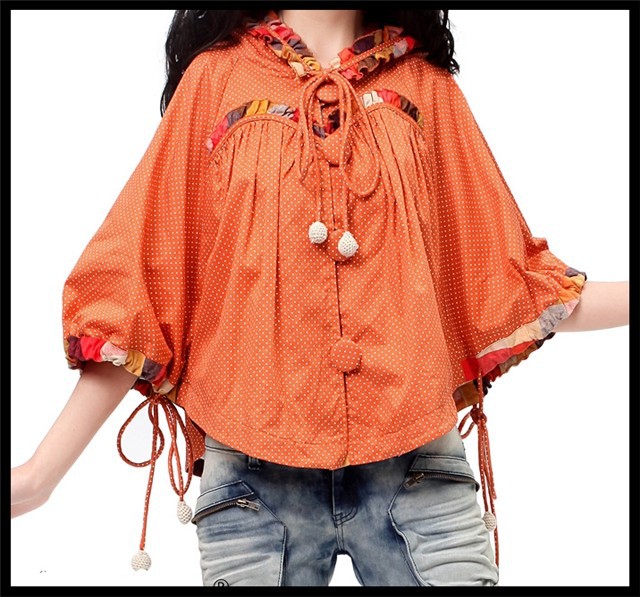 DEMONSTYLE Spring New arrival orange jacket,women's jacket, cloak WA10021C