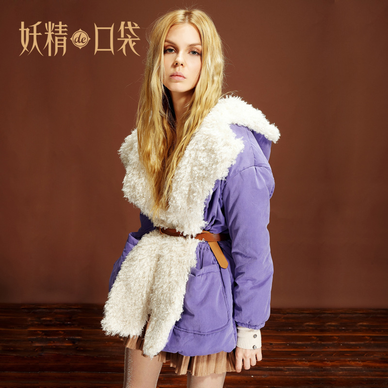 DEMONSTYLE  winter roll plush casual wadded jacket/women's overcoat/snow wear/women's clothings