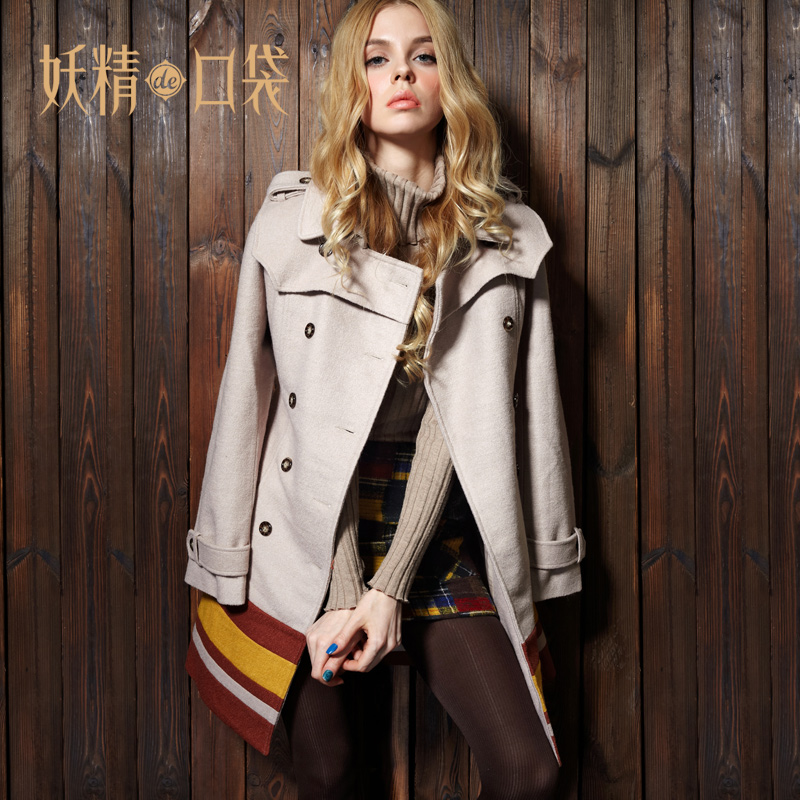 DEMONSTYLE winter sweep color wool long overcoat,women's trench/women's clothing