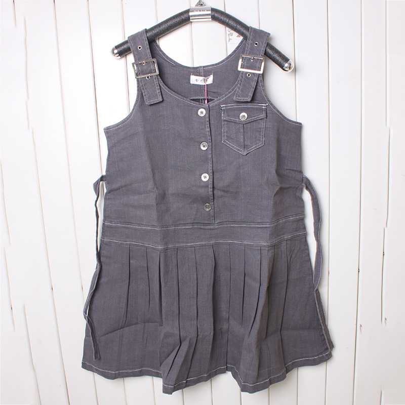Denim spaghetti strap one-piece dress