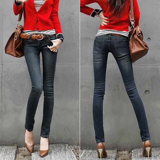 Denim trousers pencil pants boots 8462 free shipping