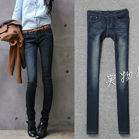 Denim trousers skinny pants boot cut jeans 8461 free shipping