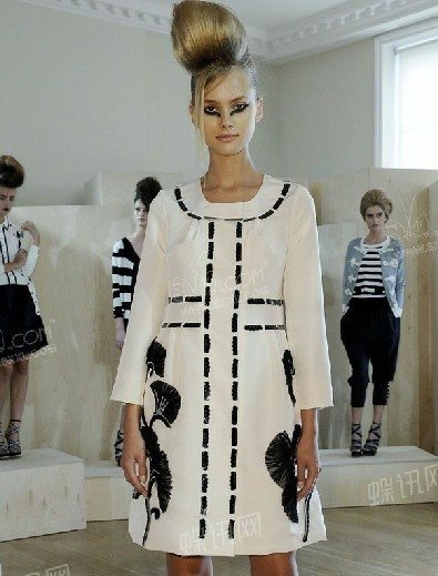 Desinger dress Embroidered beaded paillette woolen slim one-piece dress 2012 autumn new arrival 1013 - 04 sexy wear
