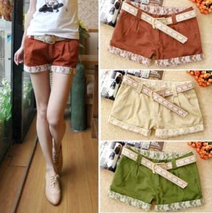 Details of the new shorts lace solid color shorts casual women's pants for the summer 2012