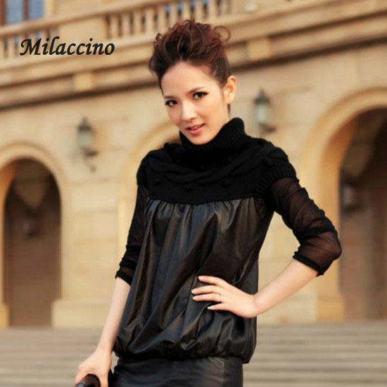 DHL free shipping 2013 women's autumn leather clothing sheepskin wool yarn short design vest plus size