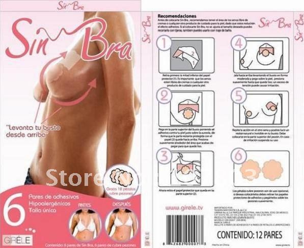 DHL free shipping Lift Bra/ Invisible Bra/Adhesive Bra/Bring It Up/Sin Bra, 65packs/lot (one pack=6pairs)