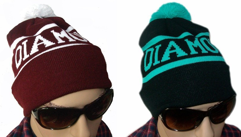 DIAMOND SUPPLY CO  beanie hats black  & wine red  top quality  freeshipping  wholesale & dropshipping