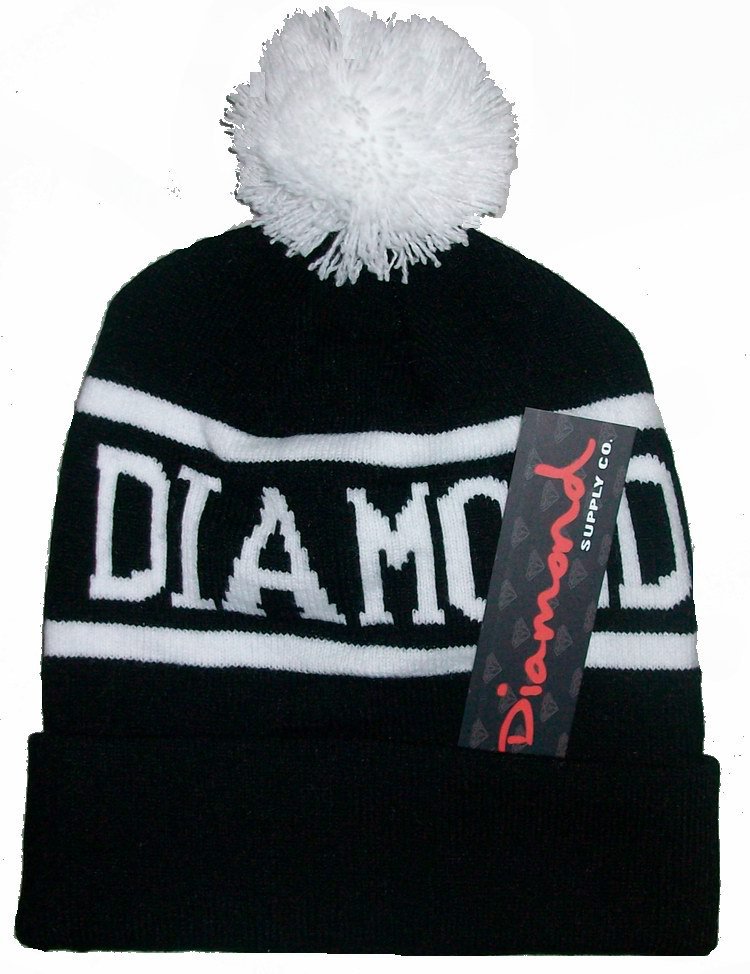 DIAMOND SUPPLY CO sports Beanie hats black with white sports caps freeshipping