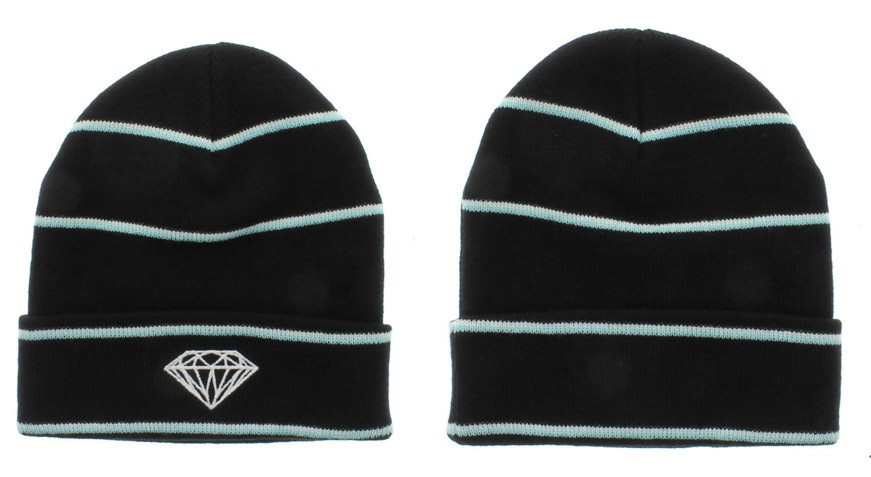 Diamond Supply Co. Stripe Beanie hats With Pom With Pom Are Extremely Loved By People freeshipping !