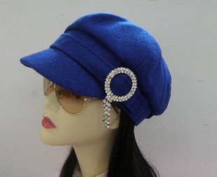 Diamond woolen octagonal hat Women white pumpkin hat fashion cap thermal fashion cap