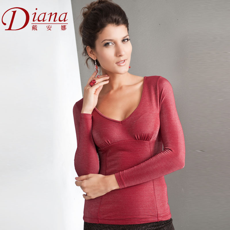 Diana new arrival V-neck repair beauty care female thick thermal clothing shirt basic shirt 2837s 3