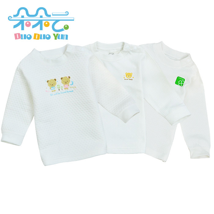 Dimi dubi soft antibiotic buckle baby underwear baby top long johns 100% cotton thickening autumn and winter