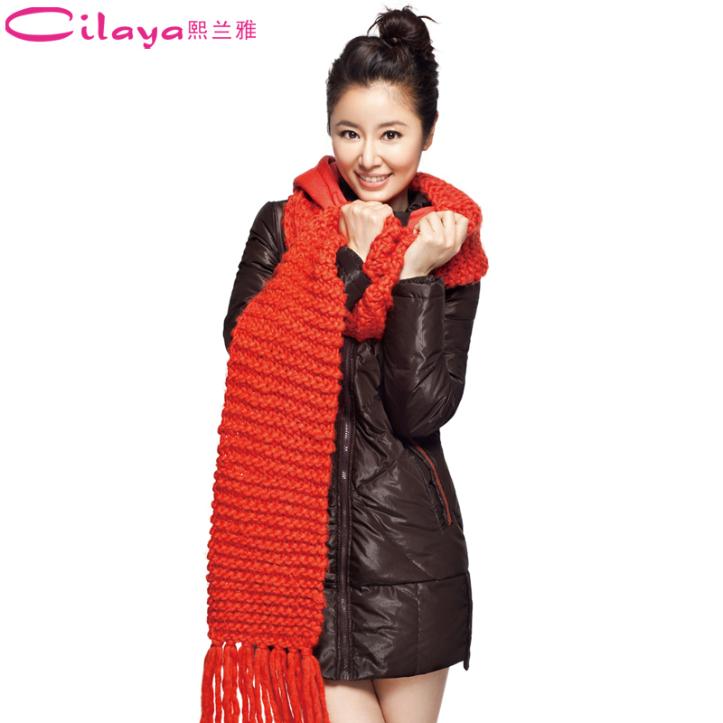 Dimond plaid thin slim color block long design down coat female 11729