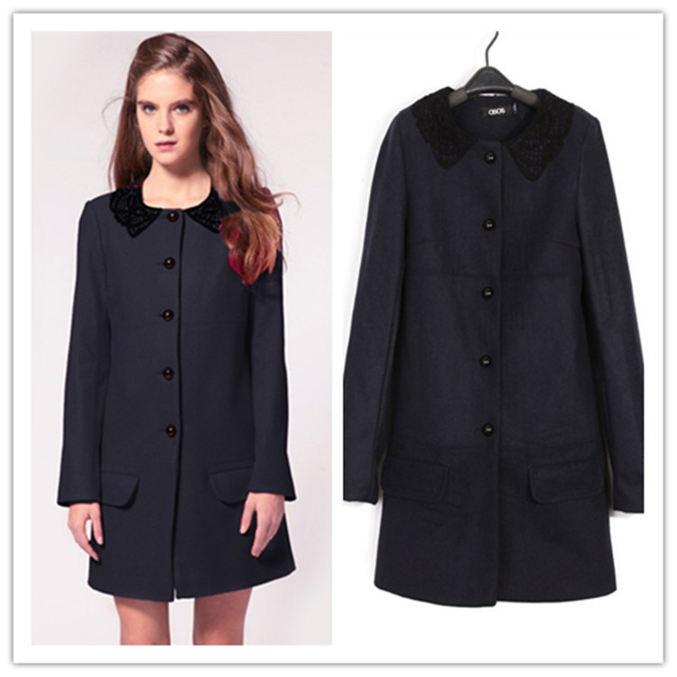 Direct selling 2012 autumn and winter women's lace lapel wool Nepal in the long paragraph coat woolen coat jacket windbreaker