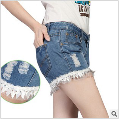 Discount!!lace cheap denim shorts for women trendy rompers women shorts jean women 2013 summer Free shipping