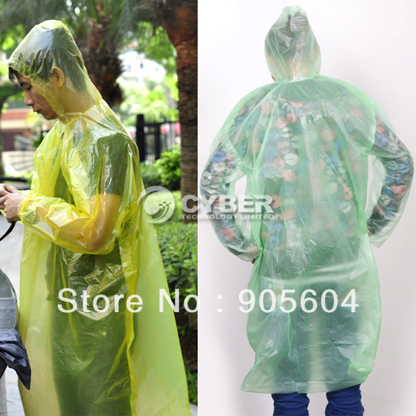 Disposable Adult Emergency Waterproof Raincoat Hood Poncho Camping