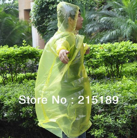 Disposable bule yellow raincoat one-off coat for outdoor activitives travel rainwear light  poncho