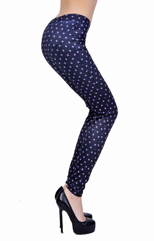 Dl dot fashion slim leg ankle length trousers socks legging 7799 - 2