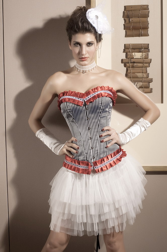 Dl fashion stripe royal beauty care tiebelt sexy shapewear vest 5091