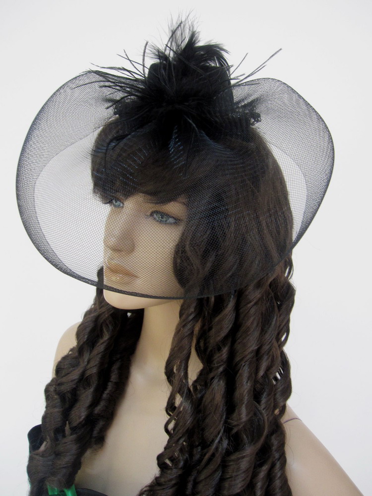 Dl queen nobility black gothic prom small fedoras 70308