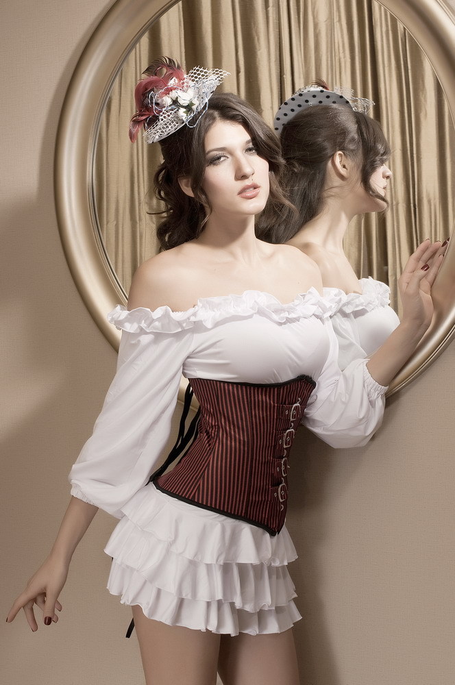 Dl red stsrhc button cummerbund shapewear vest 5128