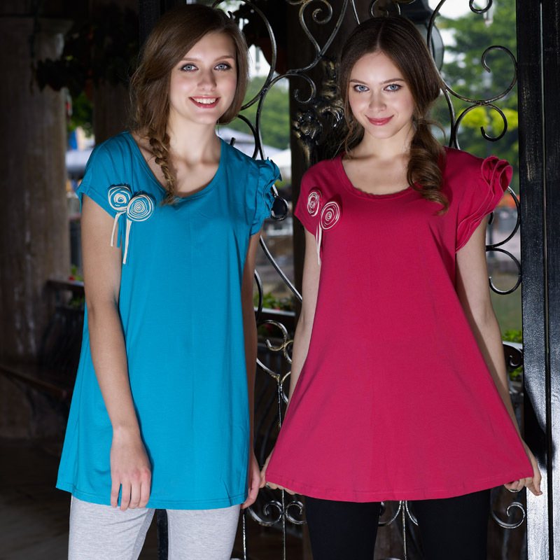 Don cotton - d258 summer maternity clothing unique ruffle sleeve fashion elegant long design maternity top plus size