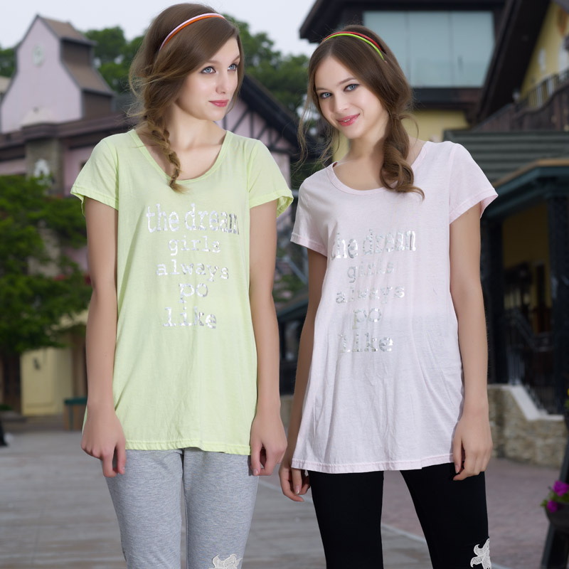 Don cotton - db41 summer maternity clothing brief chromophous all-match t-shirt long design maternity top 100% cotton