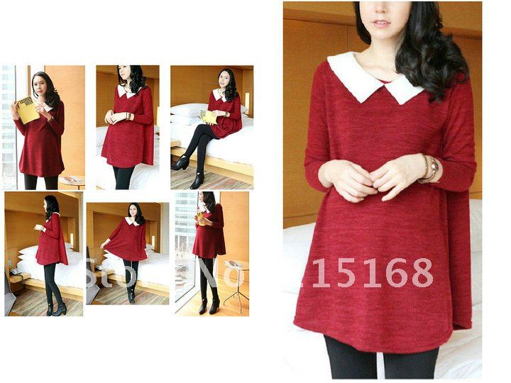 dong outfit new fashion leisure cashmere cotton seven points sleeve large size pure color pregnant women dress son