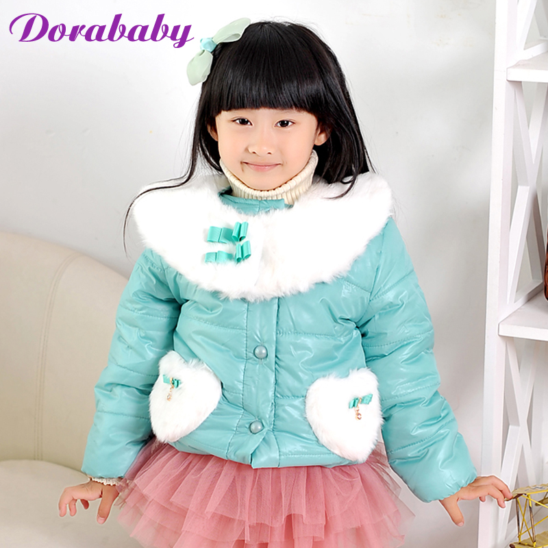 Dora baby children's clothing female child cotton-padded jacket glossy child wadded jacket winter plush cotton-padded jacket