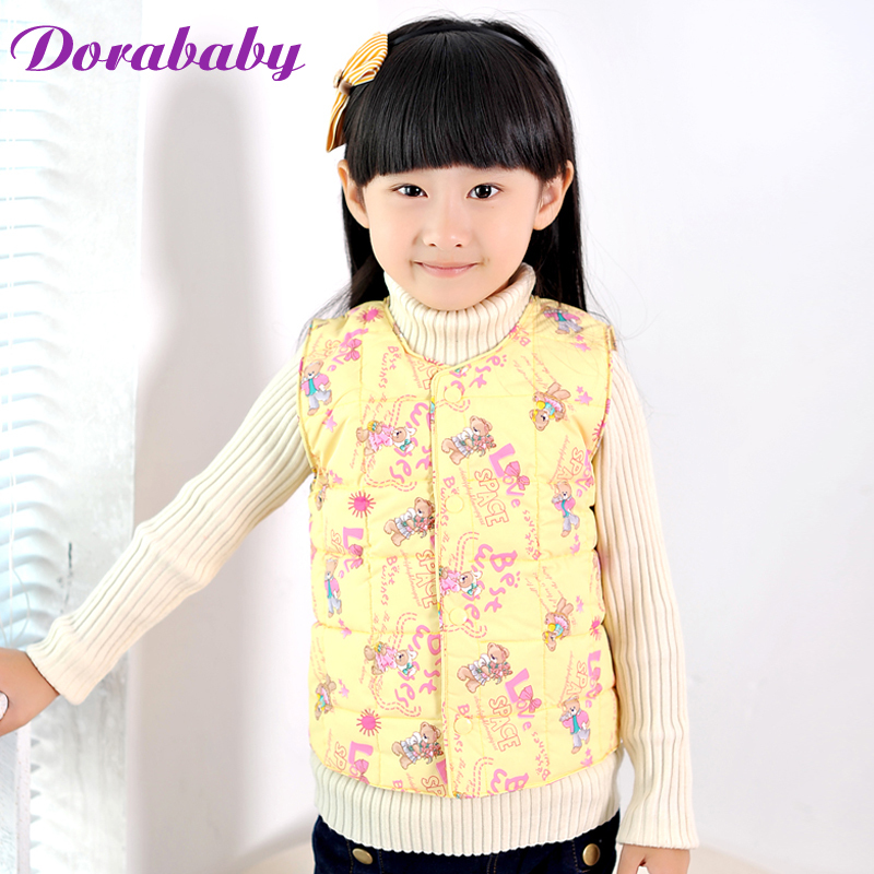 Dora baby children's clothing female child vest autumn and winter child vest thermal down thickening da188