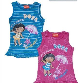 Dora baby girl summer vest brand kids shirt 2colours 2-6T