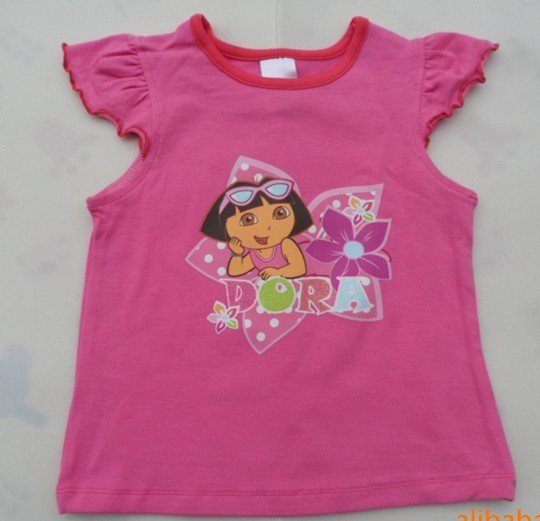 Dora baby girl t shirt name brand kids shirt summer children wear(2~3years)