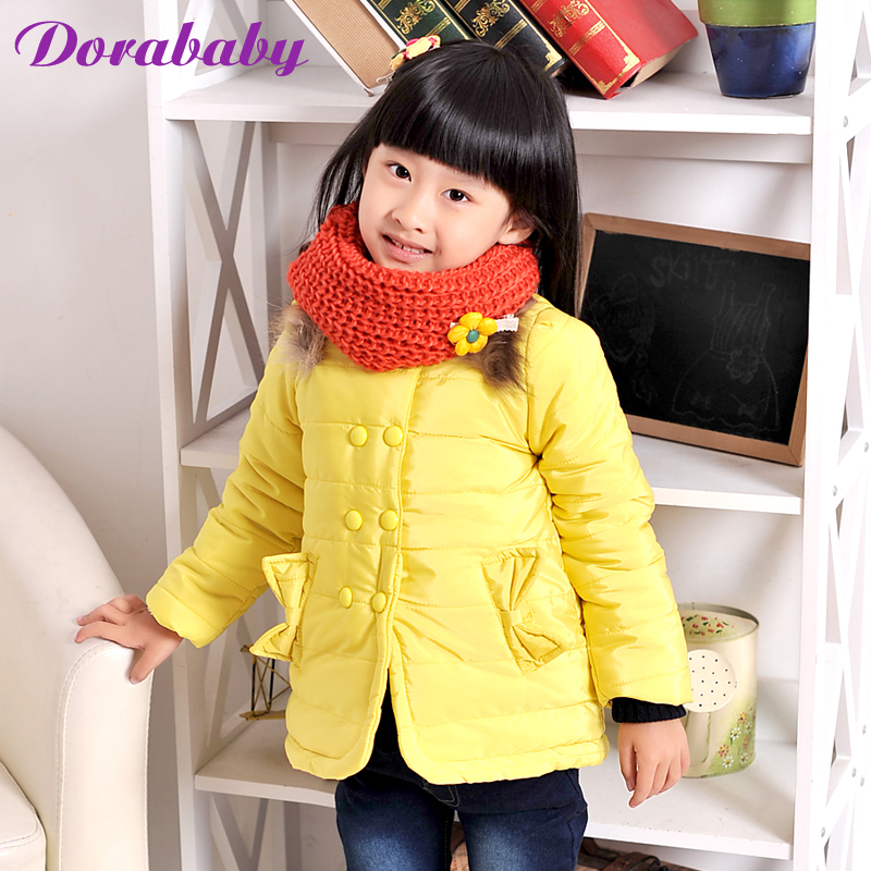 Dora baby small children's clothing female child winter cotton-padded jacket child thickening wadded jacket double breasted