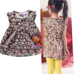 Dora children girl blouse brand kids girl's summer t shirt short sleeve for 2-6years