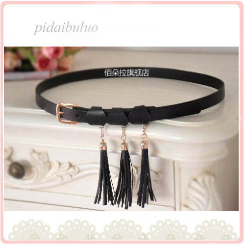 Dora fashion big tassel genuine leather belt genuine leather women's strap