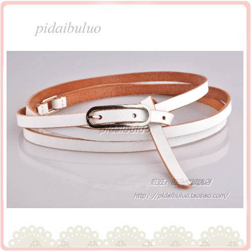 Dora ring genuine leather brief oval buckle strap all-match 2 ring women's belt
