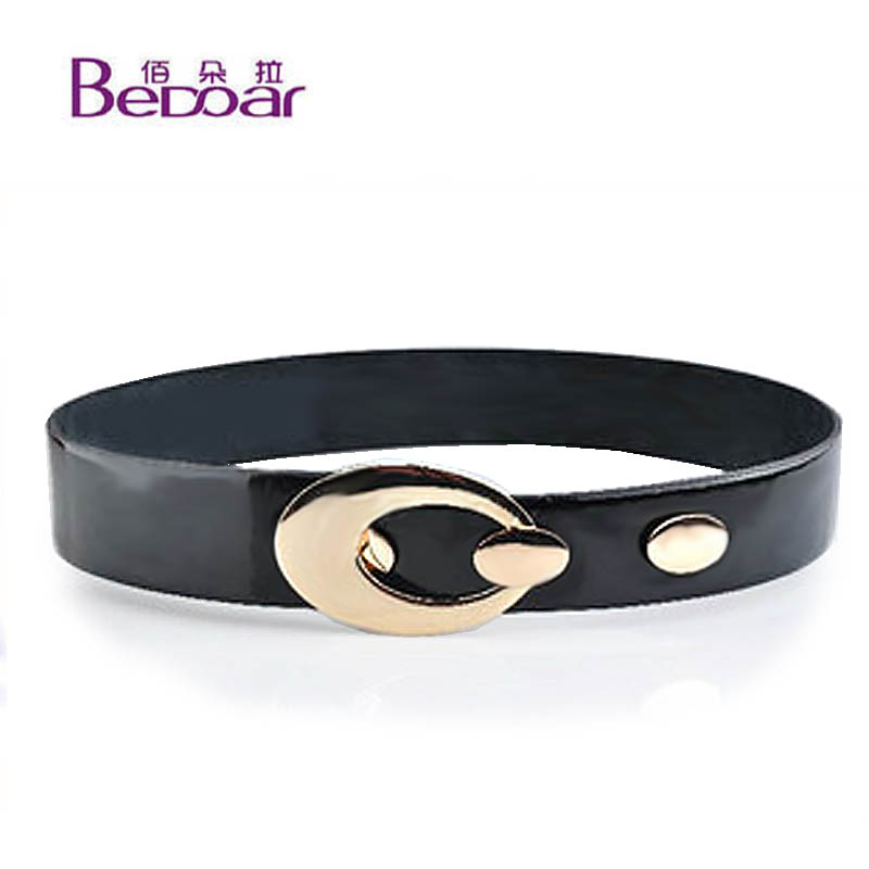 Dora women's decoration female belt fashion cummerbund japanned leather decoration strap Women all-match black