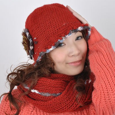 Dorain pure sheep knitted hat autumn and winter millinery flower knitted hat scarf twinset t014