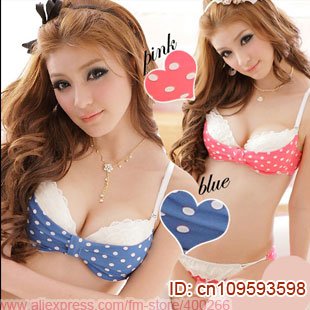 Dot bra sets brassiere set dress, Popular underwear women bra and brief Nude B cup