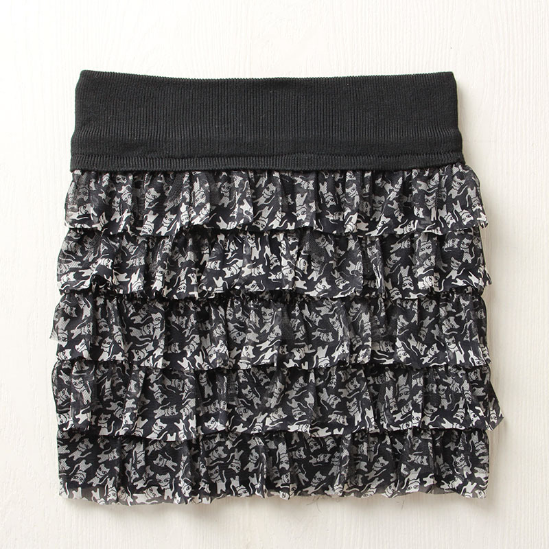 Dot chiffon skirt gauze casual short skirt winter bust skirt knitted yarn small bag skirt