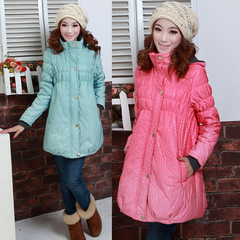 Dot gradient color thermal winterisation maternity wadded jacket cotton-padded jacket autumn and winter maternity clothing